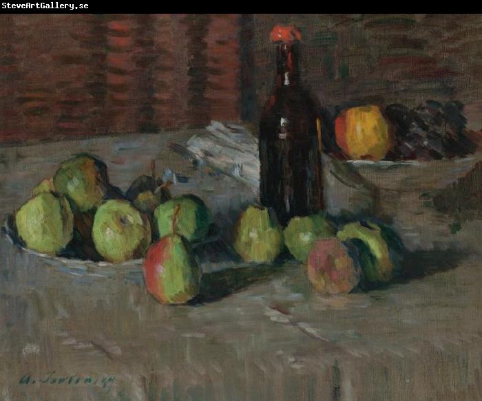 Alexej von Jawlensky Stilleben mit Apfeln und Flasche